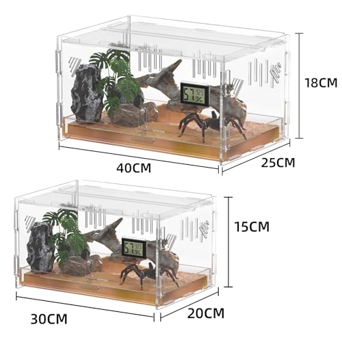 Reptile Terrariums with Temperature Hygrometer (Terrestrial--M (Tray))