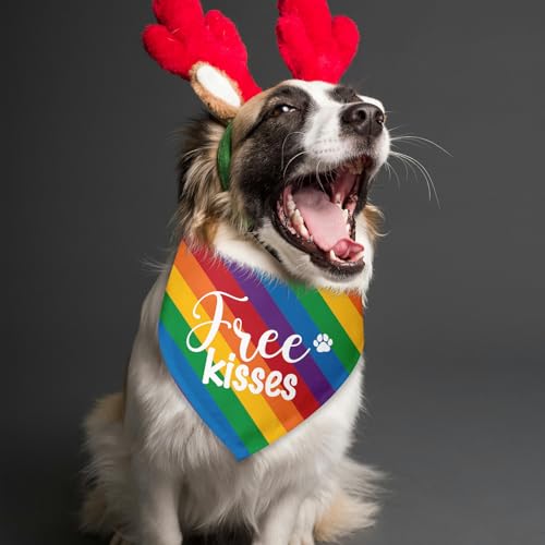 Free Kisses Pride Dog Bandana (Q)