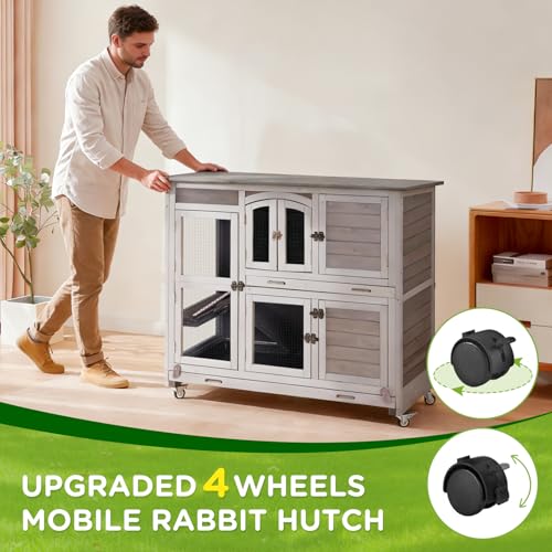 Large Rabbit Hutch Indoor with Chew
