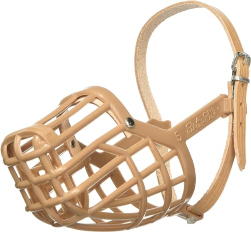 Leather Brothers Italian Basket Dog Muzzle (Size 9 / Tan)