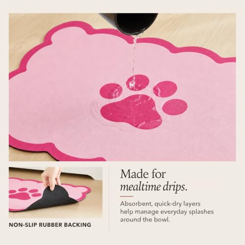 Scalloped Dog Feeding Mat (Coral / 19"L x 14"W)