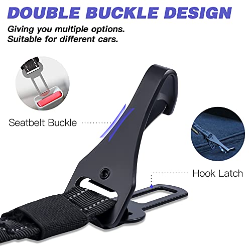 Dog Seat Belt for Car (Set Black+Black)