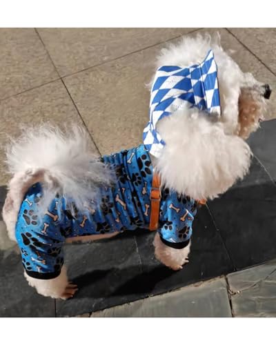 4 Pack Paw Fleece Dog Pajamas Warm for Medium Dogs (Medium)