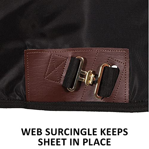 Dura Nylon Horse Stable Sheet (Horse Size 76 / VTEK | Open Front | Legstrap / Black)