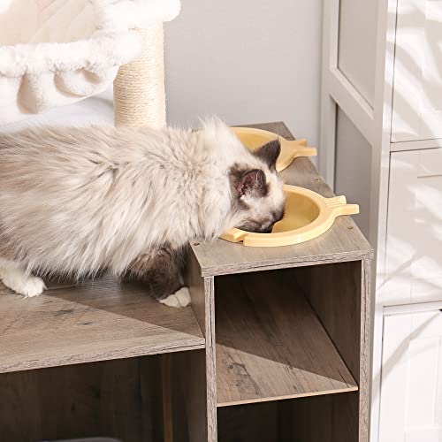 Cat Tree Tower (L (28.3"×17.7"×48.0") / Rustic Gray)