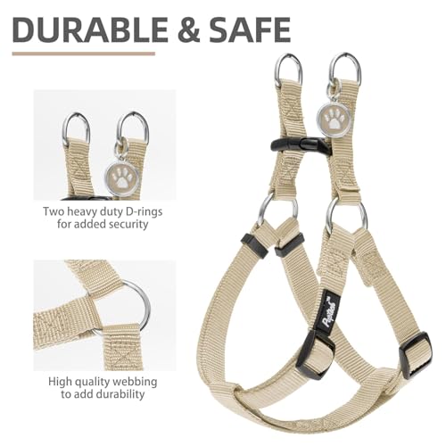 No Pull Dog Harness Small Sized Step (Beige / X-Small)