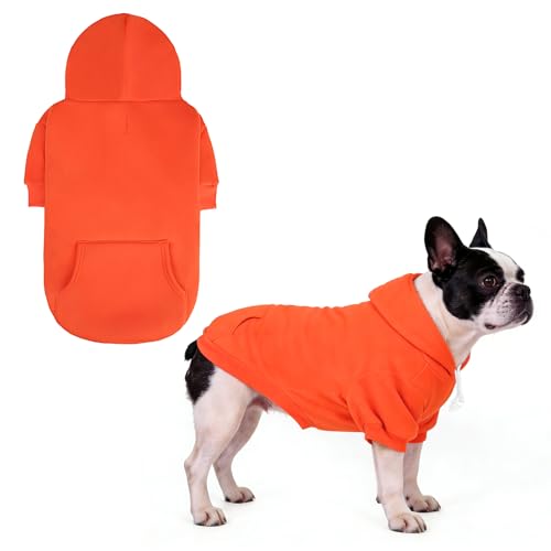 Fall Dog Clothes Thanksgiving Pet Hoodie Sweater for Medium Dogs (Orange / Medium)