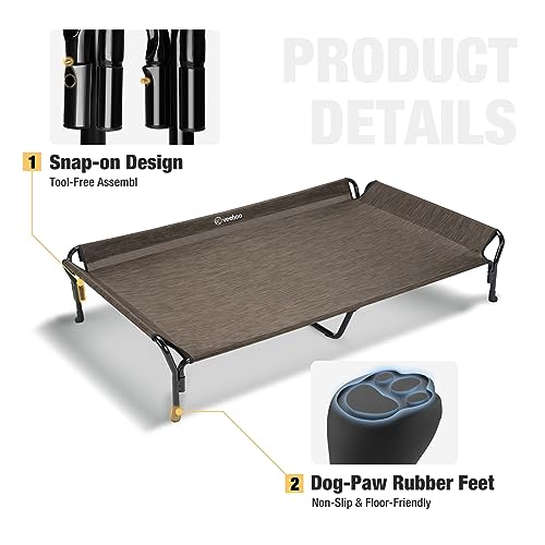 Cooling Elevated Dog Bed (Brown / 62.5"L x 37.0"W x 12.0"Th)