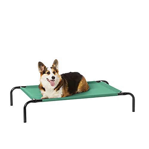 Cooling Breathable Elevated Dog Bed with Metal Frame for Medium Dogs (Green / Medium)