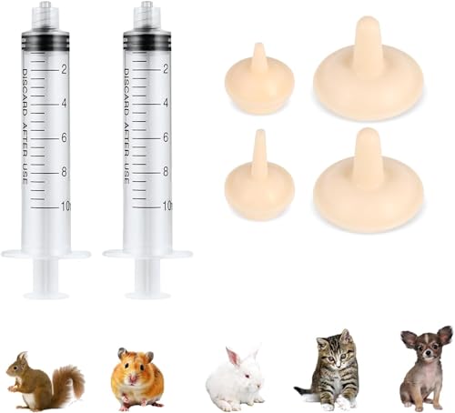 Pet Feeder Syringe (2x10ml Feeder &1S+1M+2L Nipples)