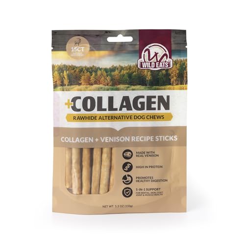 Venison Collagen Sticks for Dogs 15 Pack (5.3 Ounce (Pack of 15))