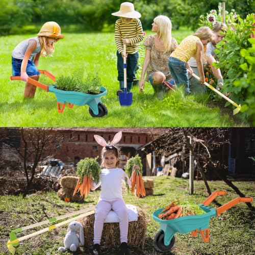 Kids Gardening Set with Wheelbarrow (Green)