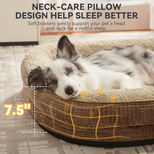 Orthopedic Dog Beds Large Sized Dog (Brown / 45"l X 32"w X 7.5"th)