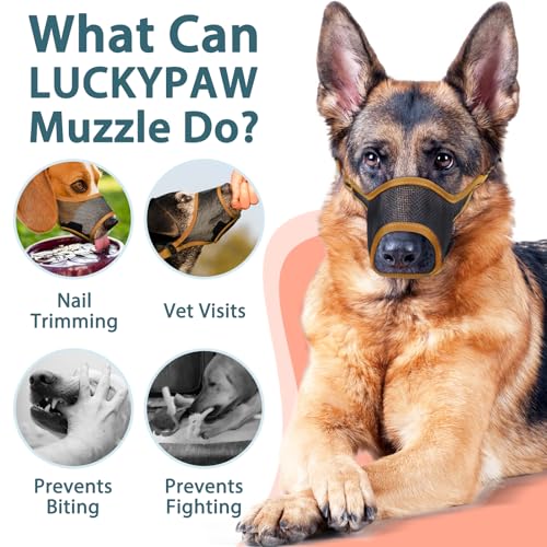 Dog Muzzle for Large Medium Small Dogs German Shepherd Labrador (Brown / XS(Snout:6.5"-7.5"))