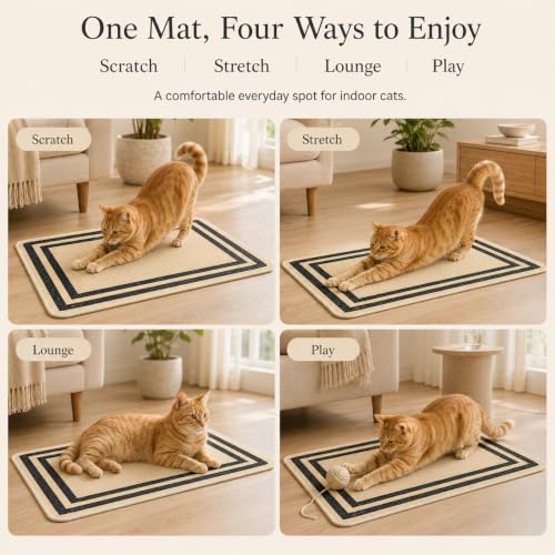 Cat Scratcher Mat (Beige Black)