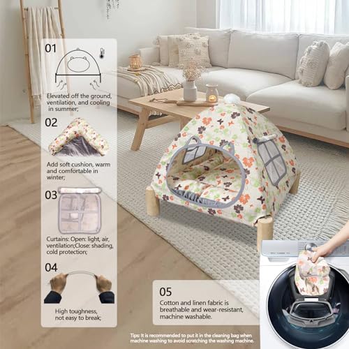 Elevated Pet Hammock Bed Tent House (Contemporary)