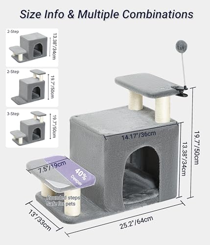 Cat Stairs for Bed (Gray)