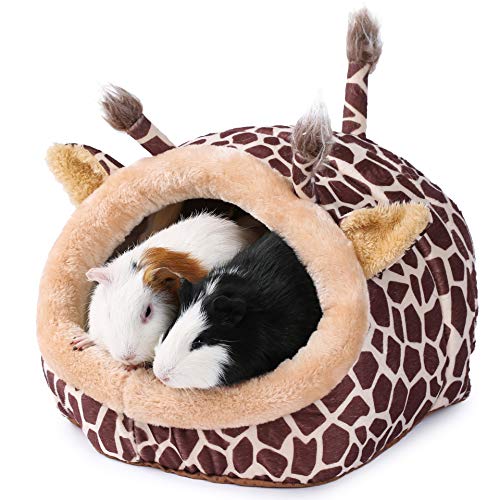 Bunny Bed Guinea Pig Hideout Huts Accessories Habitat Tunnel for House (XL / 1-Giraffe)