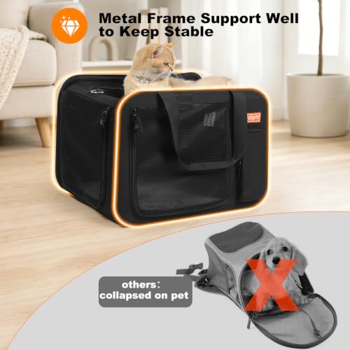 20x14x14 Expandable car cat Carrier (All black)