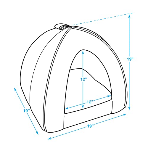 Cat Bed for Indoor Cat (Gray Lattice / 19" x 19" x H:19")