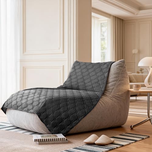 Waterproof Dog Blankets for Large Dogs (82x82 Inch (Pack of 1) / Dark Charcoal/Light Charcoal)