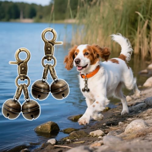 Copper Bells for Dog Training to Go Outside (Lobster Clasp (for Medium & Large Dogs))