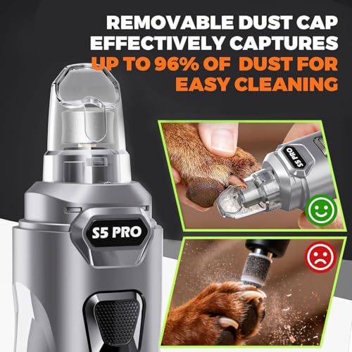 Whisper Quiet Dog Nail Grinder Safe & Stress (Grey)