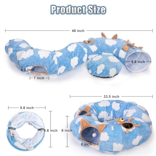 Cat Tunnel Bed (Sky Blue)