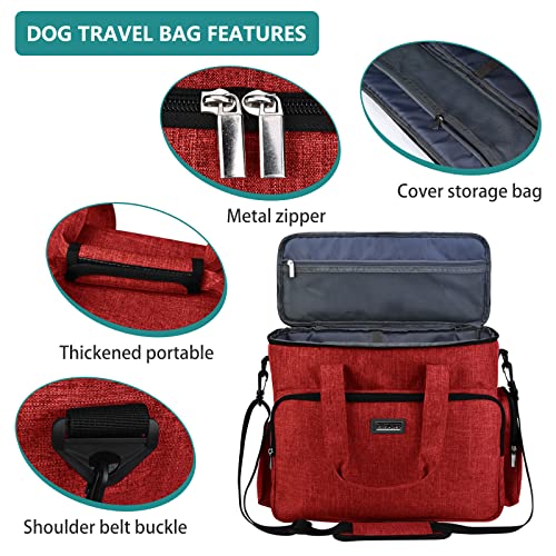 Dog Travel Bag (Red / Large)