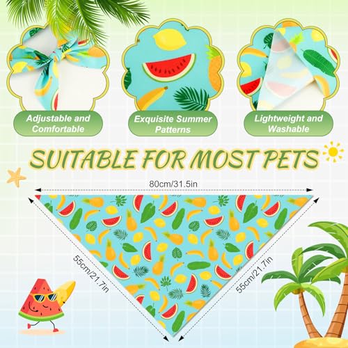 50 Pcs Summer Hawaiian Dog Bandanas Bulk (Summer / 31.5 x 21.7 x 21.7")
