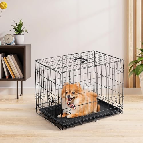 Dog Crate Single Door 30 Inch Portable Puppy Dog Cage (30.0"L x 18.1"W x 19.5"H)