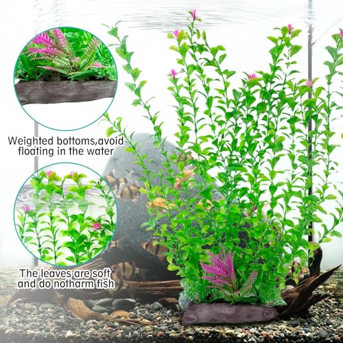 Aquarium Plastic Plants Aquarium Decor Artificial Fish Tank Plants (C*2 Pcs / 20.4 in)