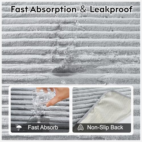 Flannel Washable Pee Pad for Dogs (Light Grey / 18" X 24"-4PC)