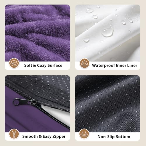 Orthopedic Washable XXL Dog Bed for Extra Large Dogs (Deep Purple / 45"L x 35"W x 7.5"Th)