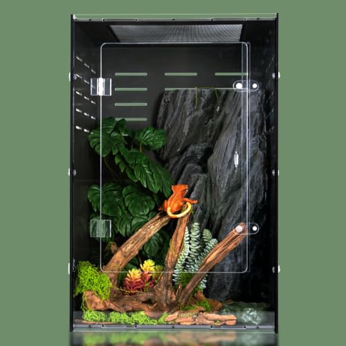 16x16x24 Black PVC Reptile Tank for Adult Reptiles (16"16"24")