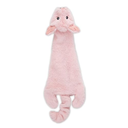 2-in-1 Stuffless Squeaky Dog Toy - Pig, Medium (Pig / Medium)