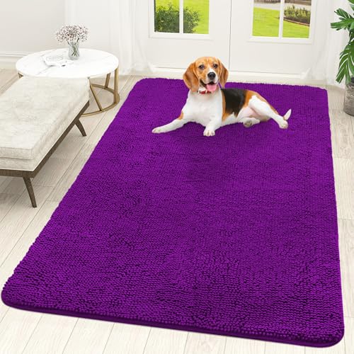 Dog Door Mat for Muddy Paws 59x35 (Purple / 59" X 35")