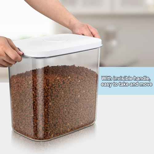 12 lbs Airtight Dog Cat Food Storage Container and Dog Treat Containers BPA (White Large (12L-1Pack))