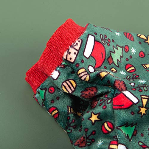 Dog Christmas Pajamas Puppy Onesies Small Dogs Soft Pjs Coat Cat Apparel Comfy Pet Clothes Outfit Doggie Bodysuit P111S (Small / A01-Xmas111)