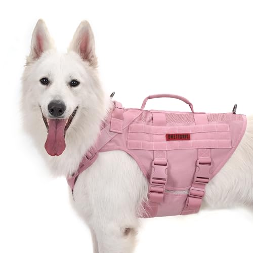 Tactical Dog Harness for Small Dogs (Pink / XL)