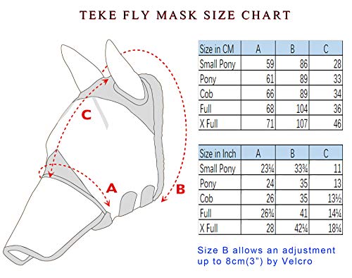 Fine Mesh Horse Fly Mask w (Pony / Red)