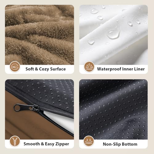 Orthopedic Waterproof Dog Bed for Large Sized Dogs (Coffee / 45"L x 35"W x 7.5"Th)