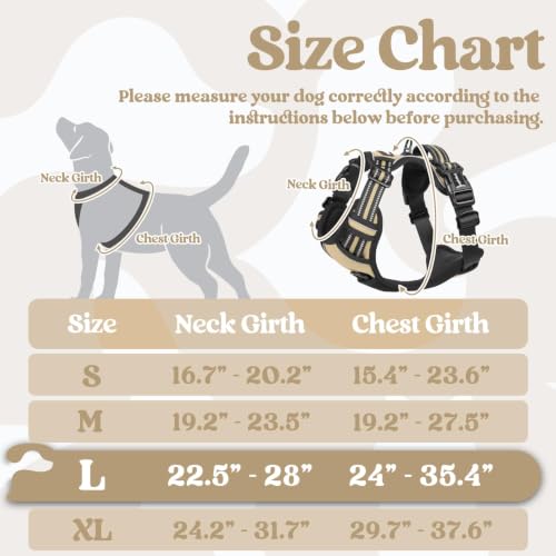 Dog Harness for Large (Large / Beige)