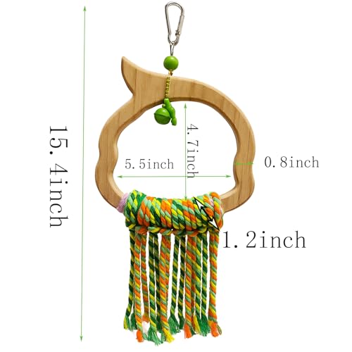 Wooden Bird Swing Toy with Rope Perch (colorful)