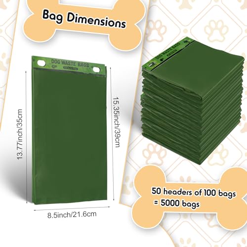 5000 Pcs 5000 Pcs Dog Header Bags (Green)