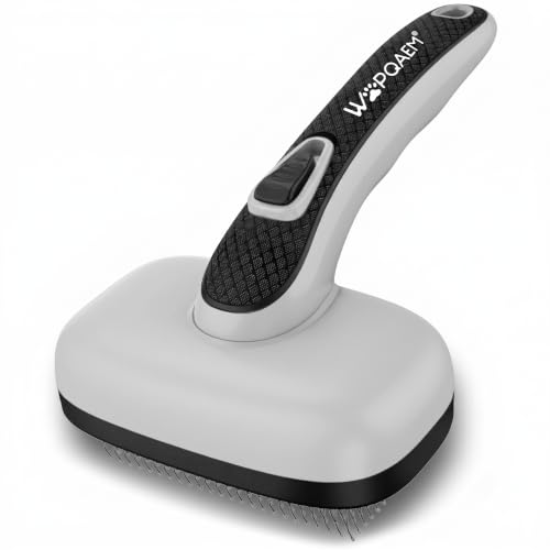 Self Cleaning Slicker Brush for Dog and Cat Shedding (Grey)