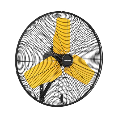 24 Inch 9500 CFM Waterproof Wall Fan Pro Series (Yellow / 24 Inch)