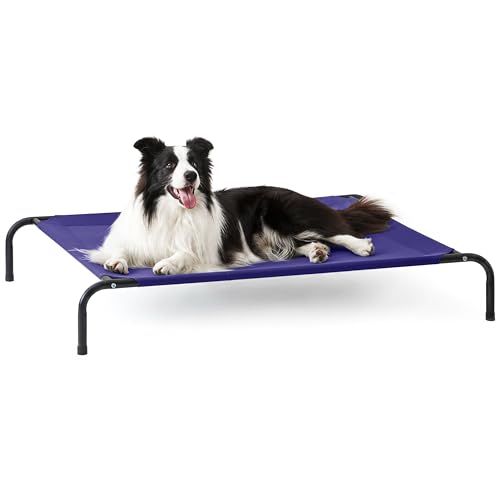 Elevated Cooling Dog Bed for Large Dogs (Blue / 48" X 35.5" X 8")
