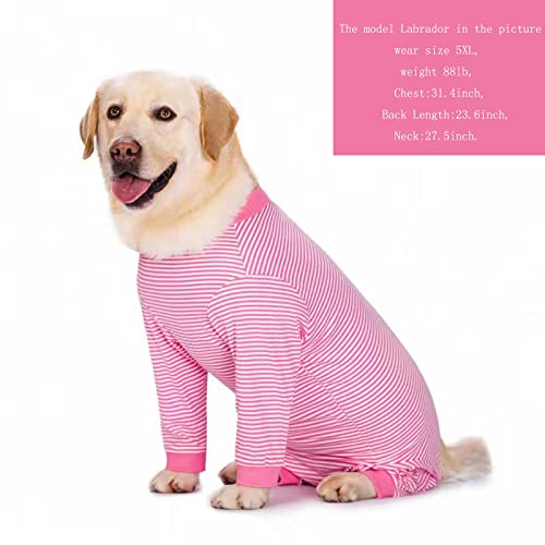 Dog Onesie Surgery Recovery Suit for Large Medium Bodysuit Dogs Pajamas PJS Full Body for Shedding (2XL / Pink)