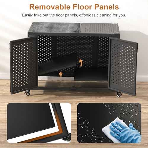 48" Heavy Duty Dog Crate Furniture for High Anxiety Dogs (Black and Gray / 48 inch)